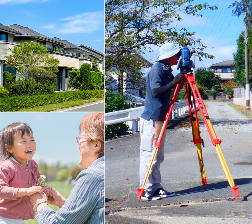 緑に囲まれた住宅街の一角