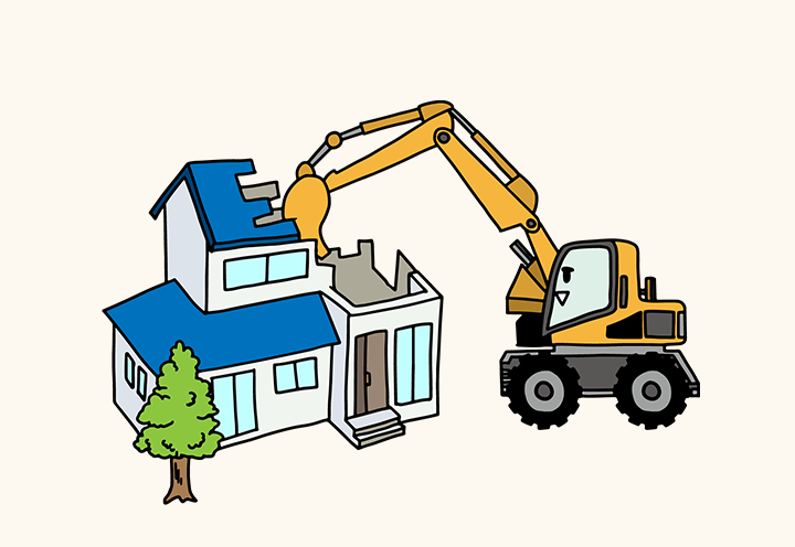 建物解体のイラスト
